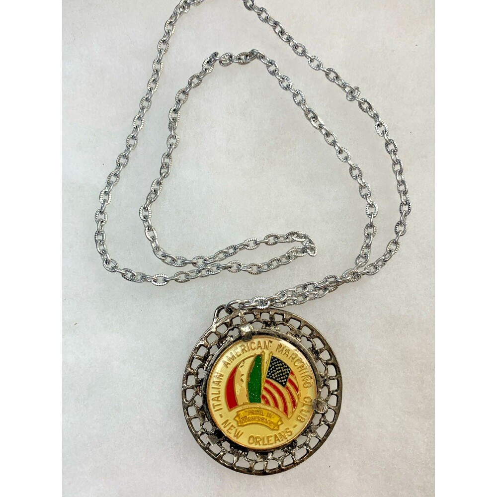 VTG 1985 Great Italian Americans Margherite Piazza New Orleans Pendant Necklace